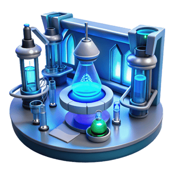 extraordinary modern A futuristic laboratory filled with advanced technology, cool blue lighting, science fiction style exclusive png