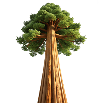 vibrant creative vibrant vintage A Giant Sequoia Tree Reaching Towards the detailed professional png