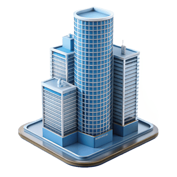 vibrant rustic Modern skyscraper architectural model authentic png