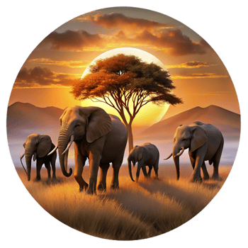 elegant rustic stunning artistic A Herd of Elephants Walking Across the premium professional png
