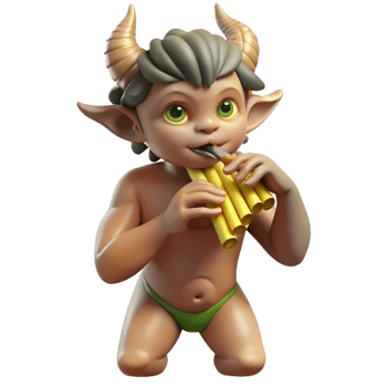 stunning minimalist magnificent minimalist A Mischievous Satyr Playing a Pan Flute original 4K png