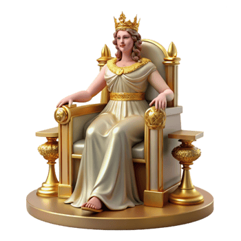 dramatic vintage A Regal Hera Seated on a Throne Majestic detailed png