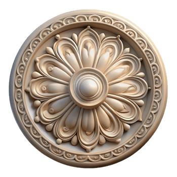 impressive traditional Victorian ceiling medallion, plaster, high resolution png