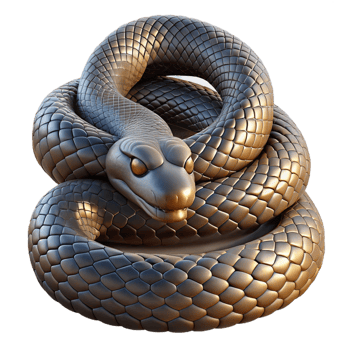 elegant creative A coiled rattlesnake, scales glistening, dramatic lighting, nature documentary style authentic png