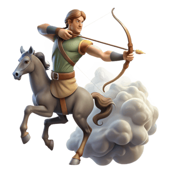 serene vintage A Powerful Centaur Archer Aiming His Bow genuine png