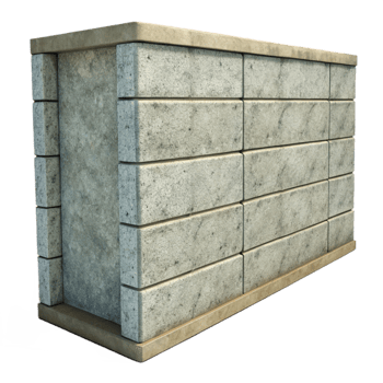 serene rustic Concrete wall section, textured, 4K png