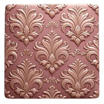 dramatic abstract Victorian wallpaper pattern swatch, floral damask, professional png