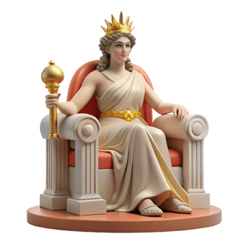 beautiful abstract A Majestic Hera Seated on Her Throne professional png