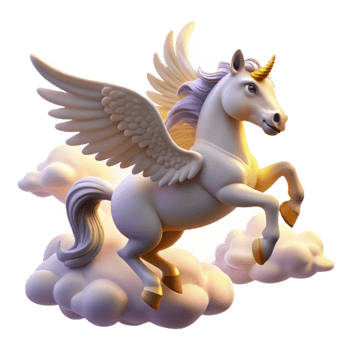 extraordinary minimalist vibrant minimalist A Winged Pegasus Soaring Through a Cloudy genuine 4K png