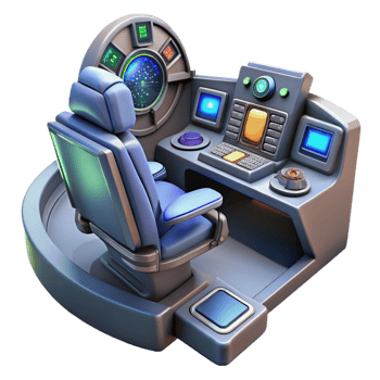 vibrant artistic dramatic creative A Spaceship Cockpit with a Complex Array genuine exclusive png