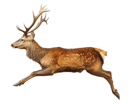 A deer running on a black background png