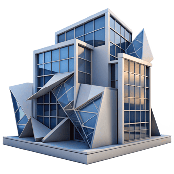 elegant vintage magnificent abstract Deconstructivist Office Building professional 4K png