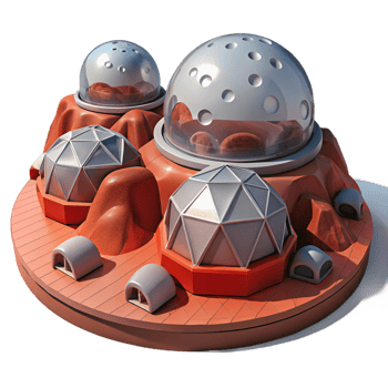 stunning creative vibrant traditional Mars Colony Geodesic Domes Red Martian 4K genuine png
