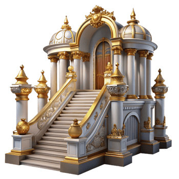 magnificent abstract Baroque Palace Opulent Gold Detailing detailed png