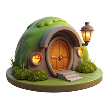 dramatic rustic impressive rustic A Cozy Hobbit Hole Built Into a Grassy premium high quality png