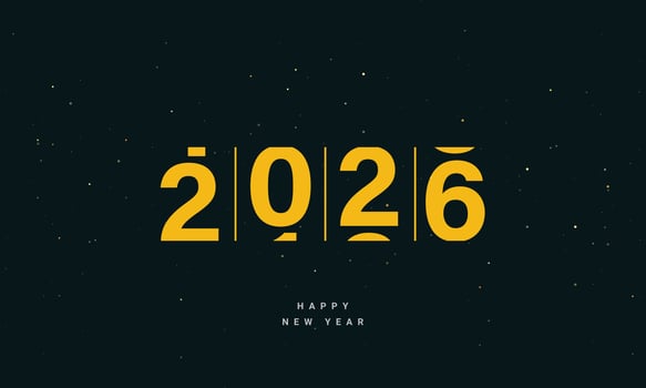 2026 Happy New Year count down greeting card creative concept design vector