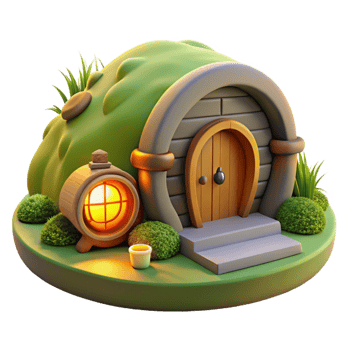 impressive abstract beautiful classic A Cozy Hobbit Hole Built Into a Grassy professional genuine png