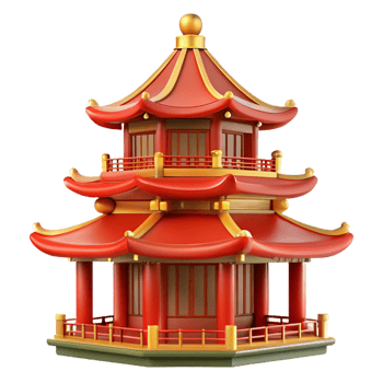 wonderful modern extraordinary rustic A Traditional Chinese Pagoda with 4K high quality png