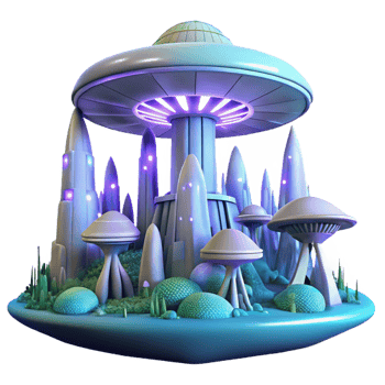 vibrant vintage A Futuristic City Built on a Giant exclusive png