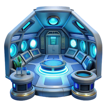 wonderful abstract A Futuristic Spaceship Interior with professional png