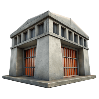 vibrant abstract A Brutalist Concrete Bunker with Small high quality png