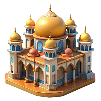 magnificent abstract An Intricate Islamic Palace with Colorful 4K png