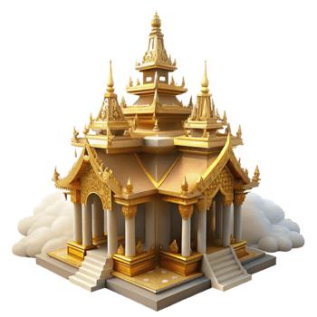 serene modern A Traditional Thai Temple with Intricate original png