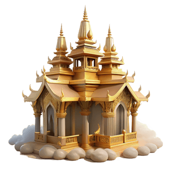 magnificent vintage A Traditional Thai Temple with Intricate high resolution png