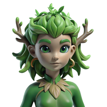 impressive abstract A Serene Dryad with Bark Like Skin and original png