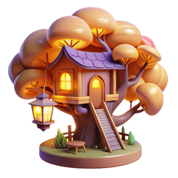 dramatic minimalist stunning modern A Whimsical Treehouse Nestled in the high quality authentic png