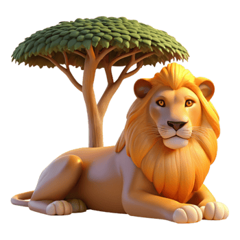 magnificent abstract A Regal Lion Resting Beneath the Shade of high quality png