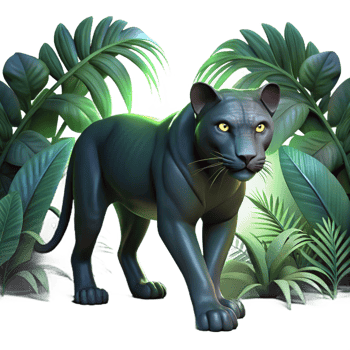 elegant abstract A Stealthy Panther Stalking Through the detailed png