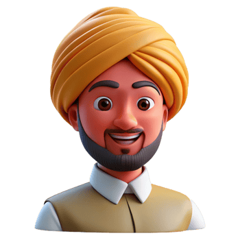 dramatic contemporary Portrait of a Person Wearing a Turban professional png