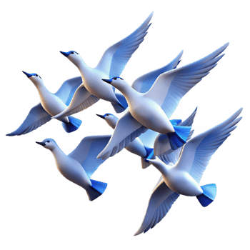 wonderful abstract A Flock of Migratory Birds Flying in a V original png