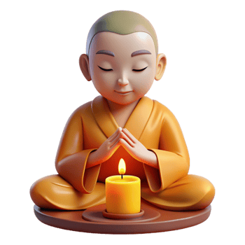 serene classic Portrait of a Buddhist Monk in Meditation genuine png