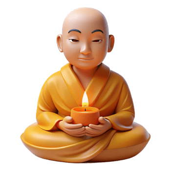 dramatic vintage Portrait of a Buddhist Monk in Meditation 4K png