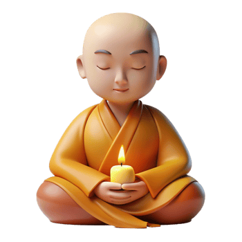 extraordinary minimalist Portrait of a Buddhist Monk in Meditation high resolution png
