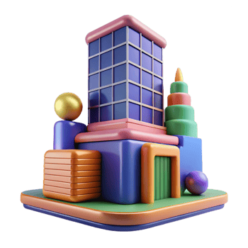 serene abstract Postmodern Office Tower Playful Geometric detailed png