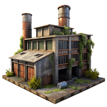 magnificent rustic Abandoned Industrial Building Rusted exclusive png