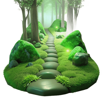stunning classic A Serene Forest Path Covered in Moss Soft high quality png