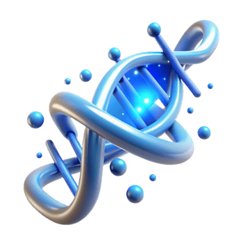 extraordinary artistic A DNA strand unraveling, glowing with a bright blue light, data streams flowing along it, rendered in a scientific style original png