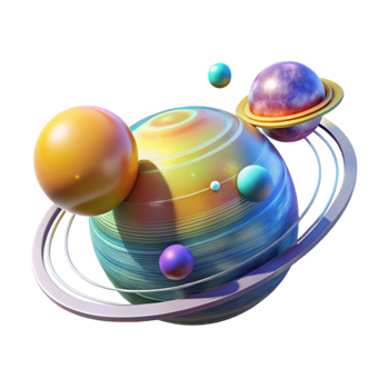elegant minimalist A holographic projection of the solar system, planets orbiting a luminous sun, rendered in a realistic style professional png