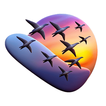 beautiful classic vibrant traditional A Flock of Birds Flying in a V Formation genuine detailed png