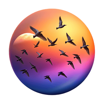 stunning artistic serene creative A Flock of Birds Flying in a V Formation authentic exclusive png