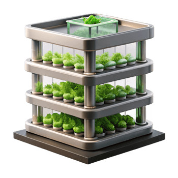 wonderful classic Vertical farm, stacked layers of hydroponic crops, artificial lighting, sustainable architecture style professional png