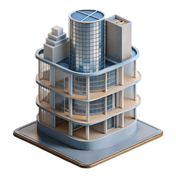 wonderful rustic Section drawing of a skyscraper, revealing interior spaces and structural elements, architectural illustration style 4K png