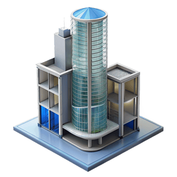 beautiful traditional Section drawing of a skyscraper, revealing interior spaces and structural elements, architectural illustration style genuine png