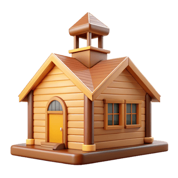 impressive creative Prairie School house, horizontal lines, low-pitched roof, natural materials, warm lighting premium png