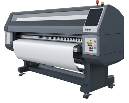High quality modern printer designed for sublimation printing, featuring large roll for continuous media. Ideal for professional printing applications and vibrant color output png
