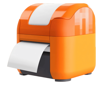 A paper printer with a roll of paper on top png